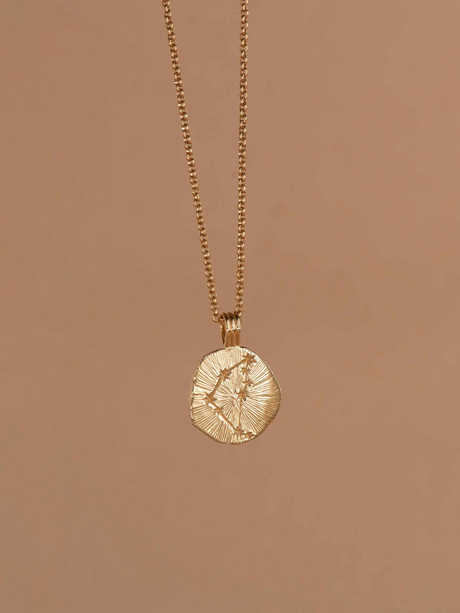 Sun in capricorn necklace - 22k gold vermeil